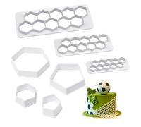 GIDWRIY 7 Pezzi Formina Biscotti Pallone,Stampi Esagonali,Stampo Pallone da Calcio,Stampi Biscotti Plastica,Set Tagliabiscotti Geometrici,Stampis Modello Calcio per Cucina, Fai Da Te, Fondente