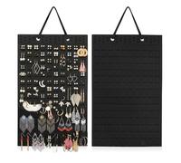 GIDWRIY Porta Orecchini da Appendere, Organizer Gioielli da Appendere Alla Portagioielli da Parete, Hanging Jewelry Organizer, Organizzatore Gioielli Appendi Orecchini, Espositore Porta Collane-Nero
