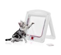 GIDWRIY Porta per Gatti,Porta per Cani Taglia,Gattaiola Porta Basculante per Cani,Sportello per Cani,Porticina per Gatti Entrata Uscita,Porta per Animali Domestici per Interne ed Esterne - Bianco
