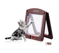 GIDWRIY Porta per Gatti,Porta per Cani Taglia,Gattaiola Porta Basculante per Cani,Sportello per Cani,Porticina per Gatti Entrata Uscita,Porta per Animali Domestici per Interne ed Esterne - Caffè