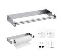GIDWRIY Portarotolo da Cucina da Parete 28 CM,Porta Rotolo Carta Adesivo,Porta Scottex da Parete Senza Fori,Portarotolo Scottex Orizzontale,Portarotoli Carta Igienica da Appendere per Bagno