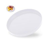 GIDWRIY Vassoio Decorativo Rotondo 30 cm,Vassoio da Portata,Vassoio Porta Candele da Tavolo,Vassoio Centrotavola Moderno,Round Serving Tray,Vassoio da Caffè,Cosmetici Piatti per Gioielli-Bianco