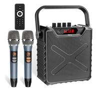 Giecy Amplificatore Vocale con 2 Microfono senza fili UHF,Cassa Bluetooth Portatile con karaoke professionale completo,Sistema PA e Bass Boost per Adulti,Bambini,Insegnanti,Feste