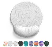 Giecy Tappetino Mouse Poggiapolsi,Gaming Mouse Pad Ergonomico in Gel,Supporto per Polso per Computer per il Gioco, Mousepad con Base in PU Antiscivolo(Linea bianca)