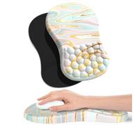 Giecy Tappetino Mouse Poggiapolsi per il Polso e Design Massaggiante, Mousepad Ergonomico con Memory Foam e Base in PU Antiscivolo, Poggiapolsi Mouse per il Gaming e l'Ufficio(Marmo Iridescente)