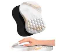 Giecy Tappetino Mouse Poggiapolsi per il Polso e Design Massaggiante, Mousepad Ergonomico con Memory Foam e Base in PU Antiscivolo, Poggiapolsi Mouse per il Gaming e l'Ufficio(Marmo Bianco)