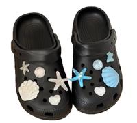 GIEEU Set di 9 ciondoli decorativi per scarpe, graziosi ciondoli per sandali zoccoli, tema spiaggia estiva con stelle marine, conchiglie e perle