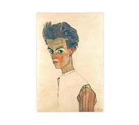 GIEIG Egon Schiele - Poster su tela con autoritratto, decorazione da parete, per camera da letto, ufficio, stanza, regalo, senza cornice, 40 x 60 cm