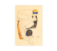 GIEIG Egon Schiele - Poster su tela con due posti reclinabili, decorazione per camera da letto, sport, ufficio, camera da letto, regalo, senza cornice, 30 x 45 cm