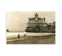 GIEIG Home On The Beach 1900 San Francisco Antique Victorian - Cliff House, stampa su tela per camera di ragazzi e adolescenti, stampa su tela, senza cornice 12