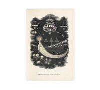 GIEIG J. J. Grandville - Peregrinazioni di una cometa (1844) poster originale vintage da parete su tela per camera da letto, ufficio, cucina, regalo, senza cornice, 40,6 x 61 cm