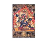 GIEIG Mahakala - Brahman Destructive Power - Dharma Protector Poster artistico tibetano su tela e stampa artistica da parete moderna per la camera da letto di famiglia e camera da letto, senza cornice