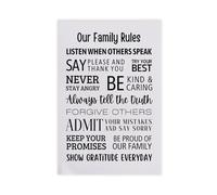 GIEIG Modern Family Rules For Kids Canvas Poster Wall Art Camera da letto Ufficio Camera da Letto Decorazione Camera da Letto Regalo Unframe 40,6 x 61 cm