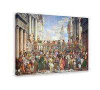 GIEIG Paolo Veronese - Stampa artistica da parete su tela, motivo: Il matrimonio a Cana, stampa artistica da parete con cornice, 30 x 45 cm