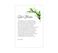 GIEIG Poster con poesia "Don't Hesitate Poetry Oliver Mary, motivazione della forza per l'estetica della stanza, stampa artistica da parete su tela, senza cornice, 30 x 45 cm