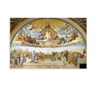 GIEIG Poster da parete su tela, motivo: Disputation Of The Holy Sacramentent 1510 di Raffaello, decorazione artistica da parete per camera da letto, ufficio, cucina, regalo, 30 x 45 cm