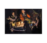 GIEIG Poster su tela 1776, con lezione di filosofo sull'Orrery di Joseph Wright of Derby, decorazione artistica da parete per camera da letto, ufficio, stanza, regalo, senza cornice, 50 x 75 cm