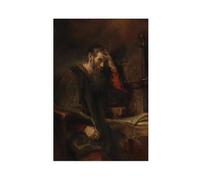 GIEIG Poster su tela con l'apostolo Paolo Rembrandt, decorazione per camera da letto, sport, ufficio, camera da letto, regalo, senza cornice, 50 x 75 cm