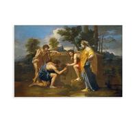 GIEIG Poster su tela di Nicolas Poussin - The Arcadian Shepherds, decorazione artistica da parete per camera da letto, ufficio, stanza, regalo, senza cornice, 30 x 45 cm