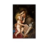 GIEIG Poster su tela di Sant'Antonio di Padova, decorazione per camera da letto, sport, ufficio, camera da letto, regalo, senza cornice, 30 x 45 cm