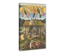 GIEIG Sandro Botticelli - Poster artistico da parete su tela, motivo "Il presepe mistico", per l'estetica della stanza, stampa su tela, 30 x 45 cm