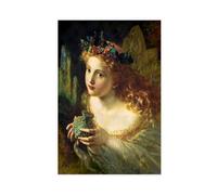 GIEIG Sophie Anderson - Stampa artistica da parete su tela con immagine di una donna con scritta "Take The Fair Face Of Woman", decorazione per casa, scuola, ufficio, senza cornice, 30 x 45 cm