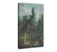 GIEIG Stampa artistica da parete su tela con immagine di Hubert Robert con piscina che fa il bagno in stile moderno, per camera da letto, 30 x 45 cm