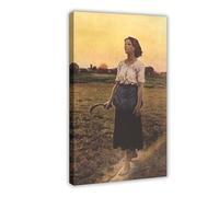 GIEIG Stampa artistica da parete su tela con immagine di Jules Breton, la canzone dell'allodola di Jules, decorazione artistica da parete per casa, scuola, ufficio, 50 x 75 cm