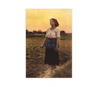 GIEIG Stampa artistica da parete su tela con immagine di Jules Breton, la canzone dell'allodola di Jules Breton, per camera di ragazzi e ragazzi, senza cornice, 50 x 75 cm