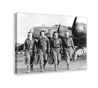 GIEIG Stampa artistica da parete su tela con immagine di piloti dell'aeronautica militare femminile B-17 Fortezza volante, per camera di ragazzi e adolescenti, stampa artistica su tela, 60 x 90 cm