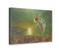 GIEIG Stampa artistica da parete su tela con John Atkinson Grimshaw - Spirit of the Night Fairy per camera di ragazzi e ragazzi, stampa artistica su tela, 50 x 75 cm