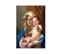 GIEIG Stampa artistica da parete su tela con Madonna e bambino, The Salve Regina, grandine Santa Regina, per casa, scuola, ufficio, senza cornice, 30 x 45 cm