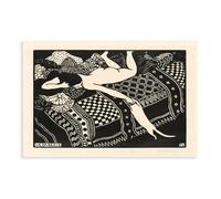 GIEIG Stampa artistica da parete su tela, motivo: Felix Vallotton, La Paresse (pigrizia), decorazione per casa, scuola, ufficio, senza cornice, 60 x 90 cm
