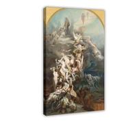 GIEIG Stampa artistica da parete su tela, motivo: Octave Tassaert - Paradiso e inferno (40 x 60 cm)