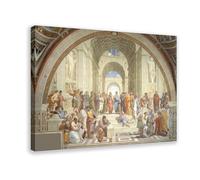 GIEIG Stampa artistica da parete su tela, motivo: Scuola di Atene di Raffaello, decorazione moderna per camera da letto, 40 x 60 cm