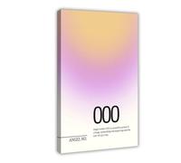 GIEIG Stampa artistica su tela con scritta "Angel Number 000 New Beginnings", per camera dei ragazzi, 50,8 x 76,2 cm