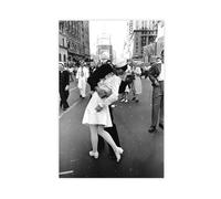 GIEIG Stampa artistica su tela "Kissing on VJ Day", New York Times Square, WW 2, stampa artistica da parete moderna per la camera da letto, senza cornice, 30,5 x 45,7 cm