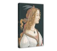 GIEIG Stampa artistica su tela per camera di ragazzi e ragazzi di Sandro Botticelli Ritratto di una signora (ritratto di Simonetta Vespucci come ninfa)