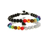 GIEIWIW Set di braccialetti magnetici per coppie, amicizia e lunga distanza, con perline turchesi naturali, per donne e uomini, per laurea, San Valentino, regali quotidiani, adjustable, Pietra