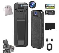 Gienslru Boundbreed Camera, Wearable Body Cam with Night-Vision & 180 Rotation Lens, HD 1080p Rechargeable Mini Body Camera, with Memory Card, for Sport, Travel, Cycling (WiFi,32G)