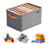 Gienslru Cation Multi-functional Folding Wardrobe, 3-Sizes Large Wardrobe Clothes Storage Organiser, Foldable Drawer Storage Boxes with Handles for Various Bedding/Toys (B*Steel Ring - M)