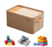 Gienslru Cation Multi-functional Folding Wardrobe, 3-Sizes Large Wardrobe Clothes Storage Organiser, Foldable Drawer Storage Boxes with Handles for Various Bedding/Toys (A*Steel Ring - M)