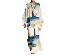 Gienslru Completi Donna Eleganti Tuta Lino Estivo Boho Chic 2 Pezzi Top Kaftano Vintage e Pantaloni Gamba Larga Tute Curvy Completa Cerimonia Set Leggero Taglie Forti Spiaggia Vacanze Primaverile