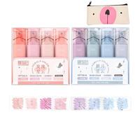 Gienslru Evidenziatori Glitterati, 4 Penne Flash Multifunzione per Prendere Appunti Scintillanti, Scrittura Fluida (2 Pezzi-B)