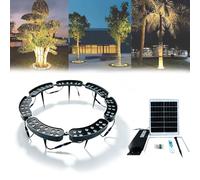 Gienslru LED Ring Tree Light, LED Surrounding Colored Landscape Lighting Tree Spotlight, IP65 Waterproof Trees Up Lights with Ground Stake, Landscape Spotlights for Yard Garden Pathway (Warm,7lights)