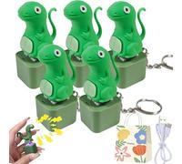 Gienslru Lizard Button, Lizard Keychain Sound, Lizards Button Sound, Lizards Keychain with Rechargeable LED Light & Realistic Croak, Portable Stress Reliever for Anxiety & Sensory Fun (5pcs)