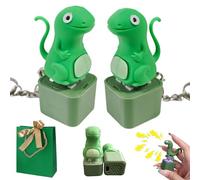 Gienslru Lizard Keychain Sound, Lizard Button, Rechargeable Lizards Anxiety Relief Keychain Button Toy, Lizards Push & Click Keychains, Funny Rechargeable Colourful Lights (2pcs)