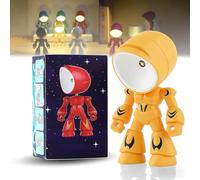 Gienslru Lonely Robot Cartoon Cute Robot Design Companion Table Light, 2026 New Mini Creative Robots Table Lamp, Fully Posable Body Bot Style Cordless Lamp, for Desk Bedroom Office (Yellow)