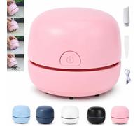 Gienslru Mini Aspirapolvere da Scrivania, Ricaricabile via USB e a Basso Consumo, Ideale per Ufficio e Casa Scrivanie, Tastiere, Laptop, Zone Studio, Angoli Creativi (Pink)
