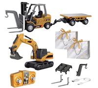 Gienslru Mini Rc Construction Series, Pocket Dump Truck, APP Control 1/64 Mini RCs Constructions Crane Forklift Trucks, RC Construction Vehicle Set, Vehicle Toy for Adult Kid (C)